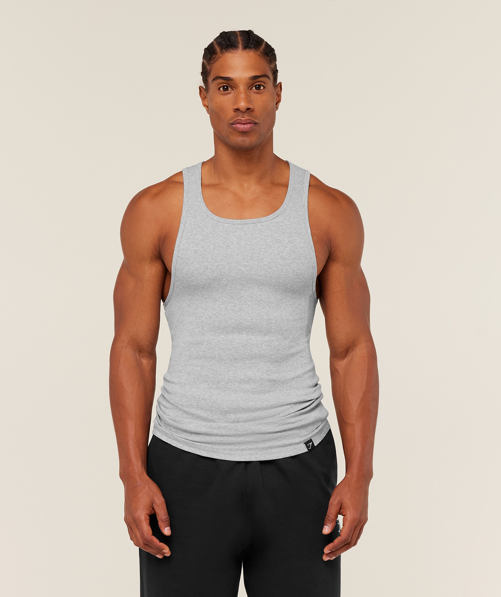 Ribbed Tank 1PK - Light Grey Core Marl — imagem 1