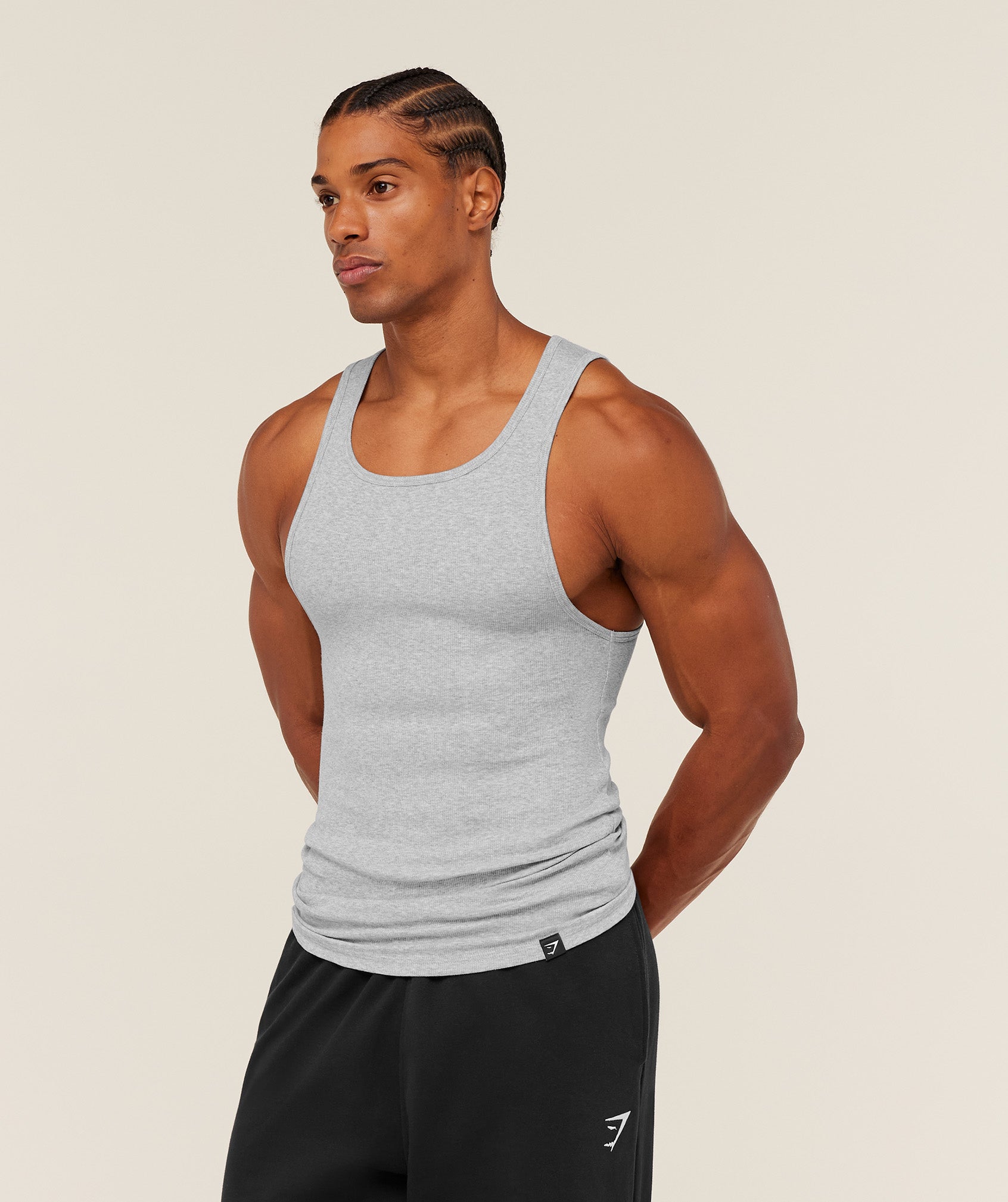 Ribbed Tank 1PK - Light Grey Core Marl — imagem 3