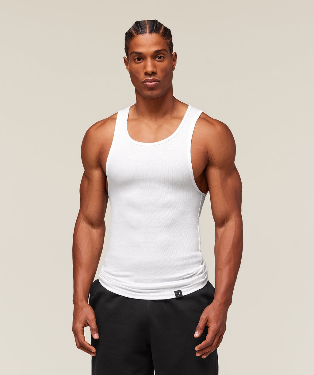 Ribbed Tank 1PK - White — imagem 1