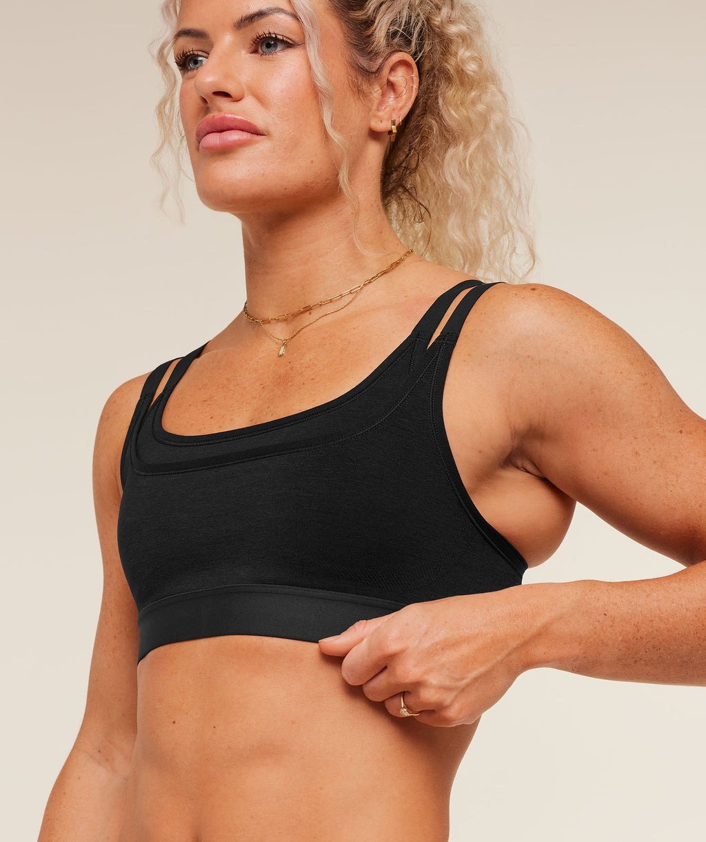 Interval Seamless Medium Support Sports Bra - Black — imagem 6