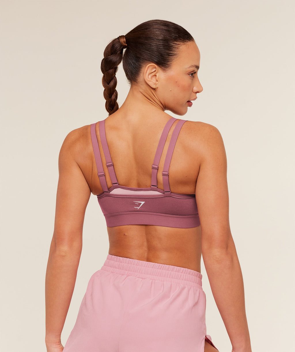 Interval Seamless Medium Support Sports Bra - Reset Pink/Light Pink — imagem 3