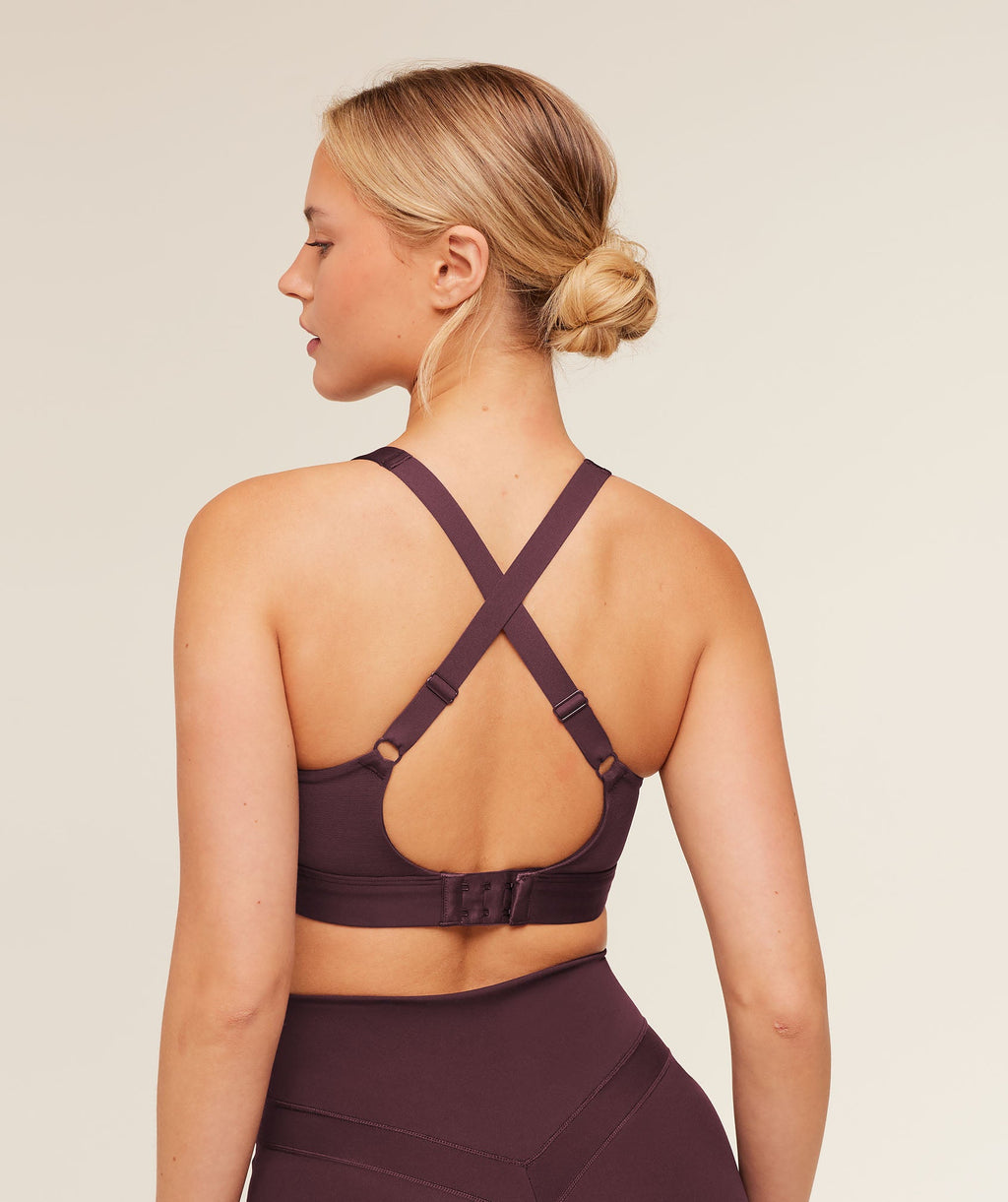 High Support Ruched Sports Bra - Cherry Purple — imagem 2