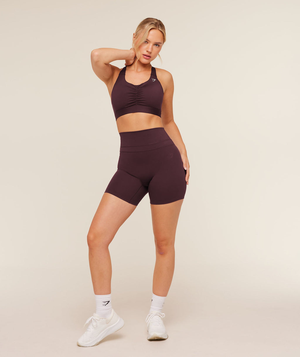 High Support Ruched Sports Bra - Cherry Purple — imagem 6
