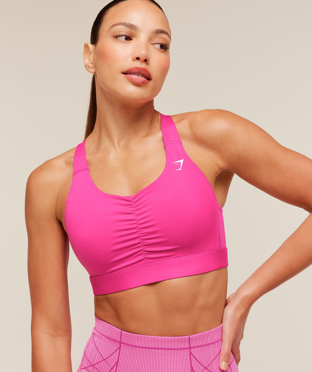 High Support Ruched Sports Bra - Super-Set Pink — imagem 7