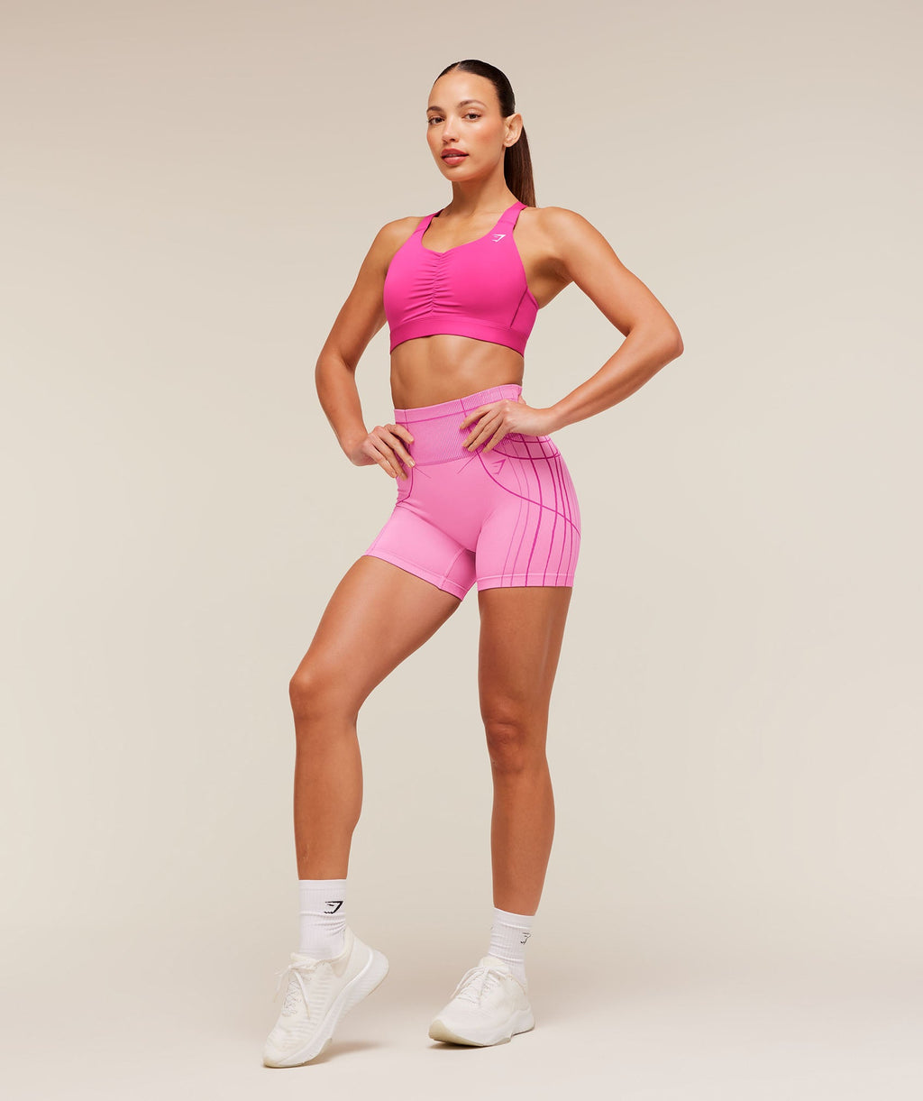 High Support Ruched Sports Bra - Super-Set Pink — imagem 8