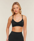 Ruched Strappy Sports Bra - Black — imagem 1