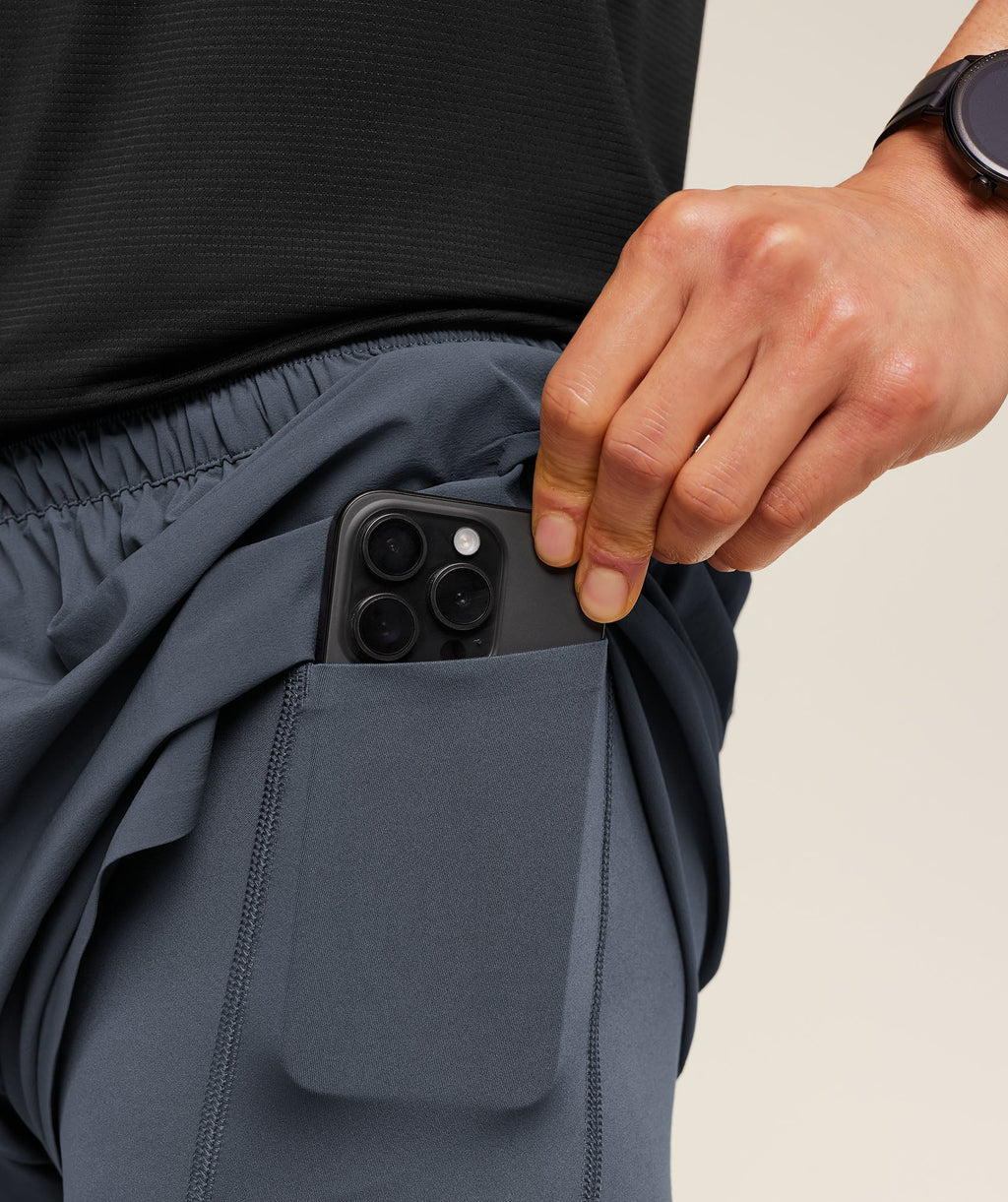Running Elite 2 in 1 5" Shorts - Titanium Blue — imagem 5