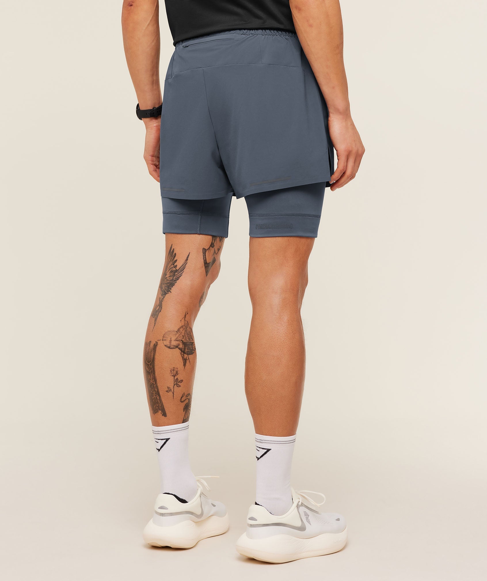 Running Elite 2 in 1 5" Shorts - Titanium Blue — imagem 2