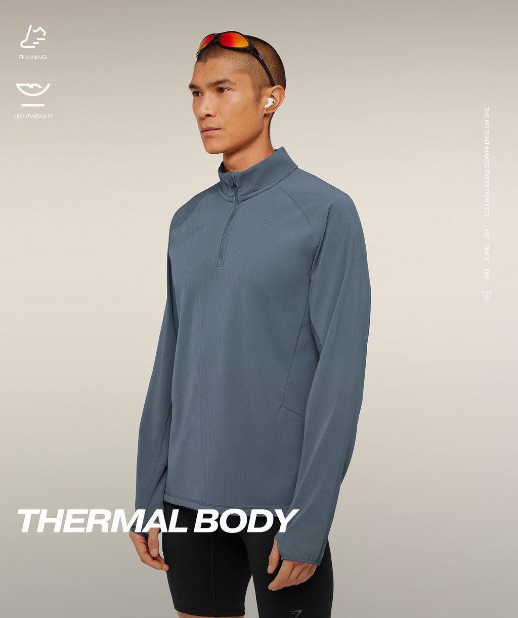 Running Elite 1/4 Zip - Titanium Blue — imagem 2