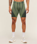 Seamless Running Half Tight - Stealth Blue /  Sorbet Yellow — imagem 1