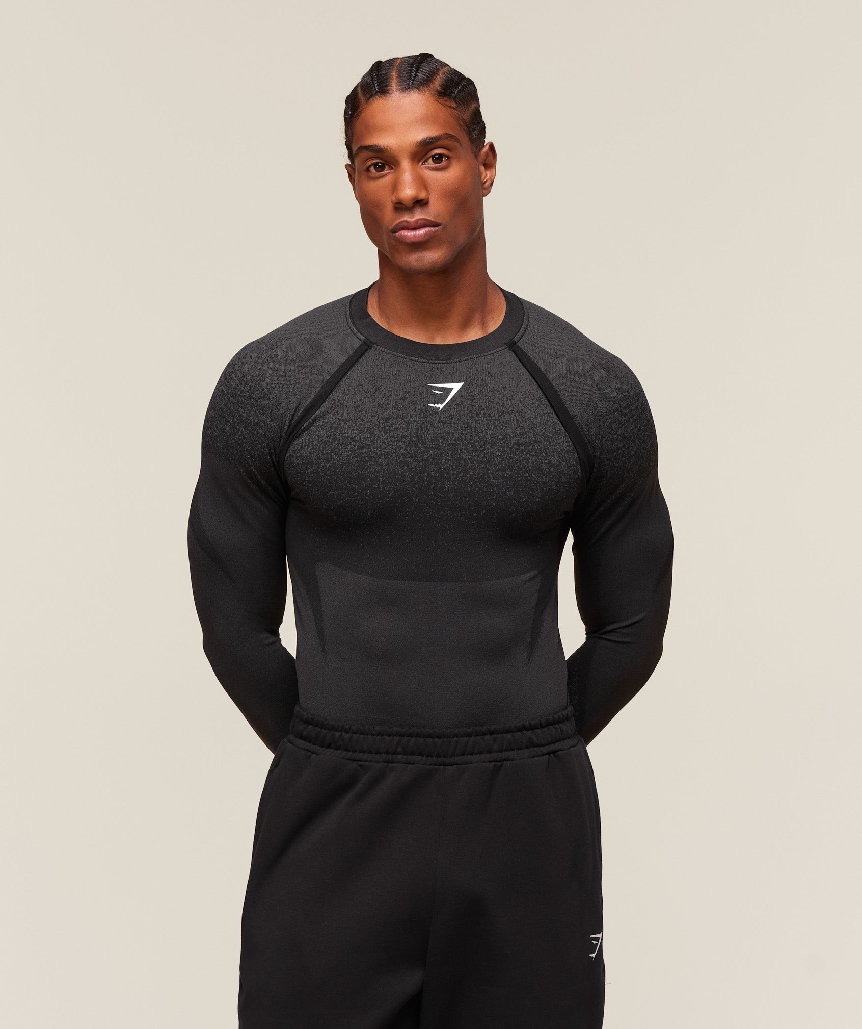 Shadow Seamless Long Sleeve T-Shirt - Black — imagem 1