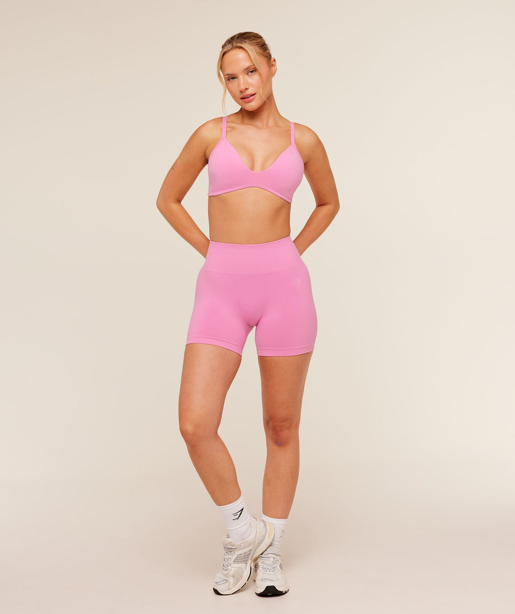 Soft Sculpt V-neck Sports Bra - Focus Pink — imagem 5