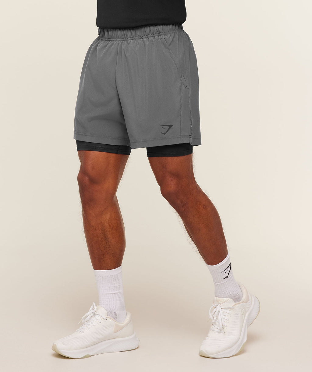 Sport 5" 2 in 1 Shorts - Dark Grey/Black — imagem 1