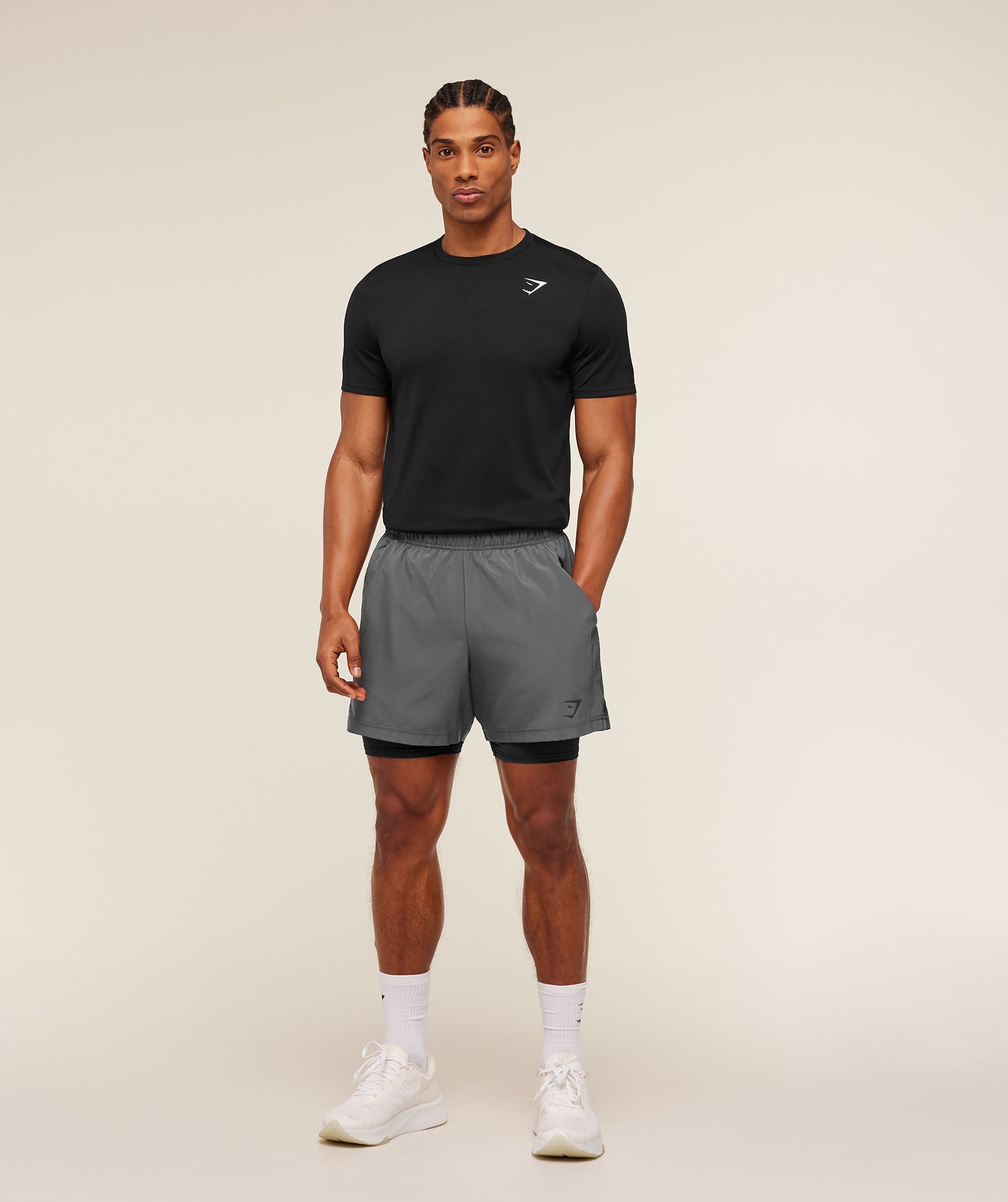 Sport 5" 2 in 1 Shorts - Dark Grey/Black — imagem 4