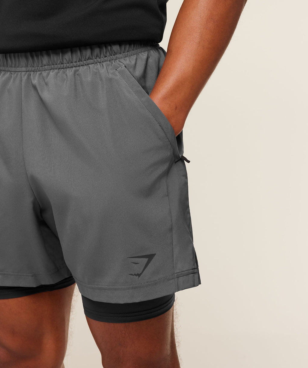 Sport 5" 2 in 1 Shorts - Dark Grey/Black — imagem 5