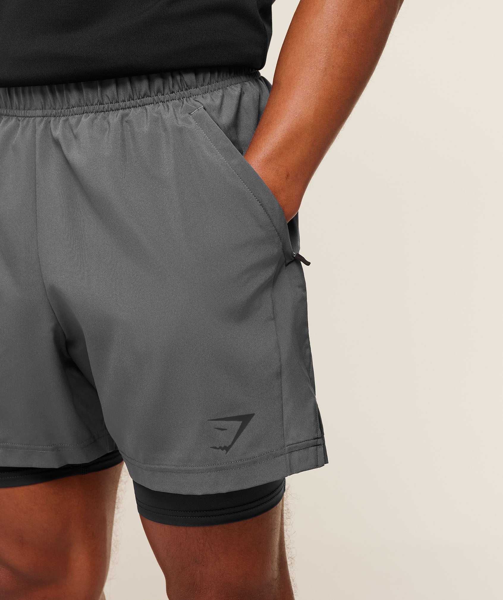Sport 5" 2 in 1 Shorts - Dark Grey/Black — imagem 5