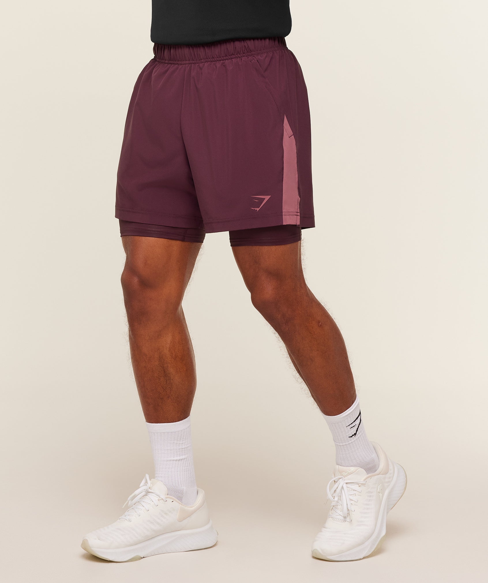 Sport 5" 2 in 1 Shorts - Impact Burgundy/Reset Pink — imagem 1