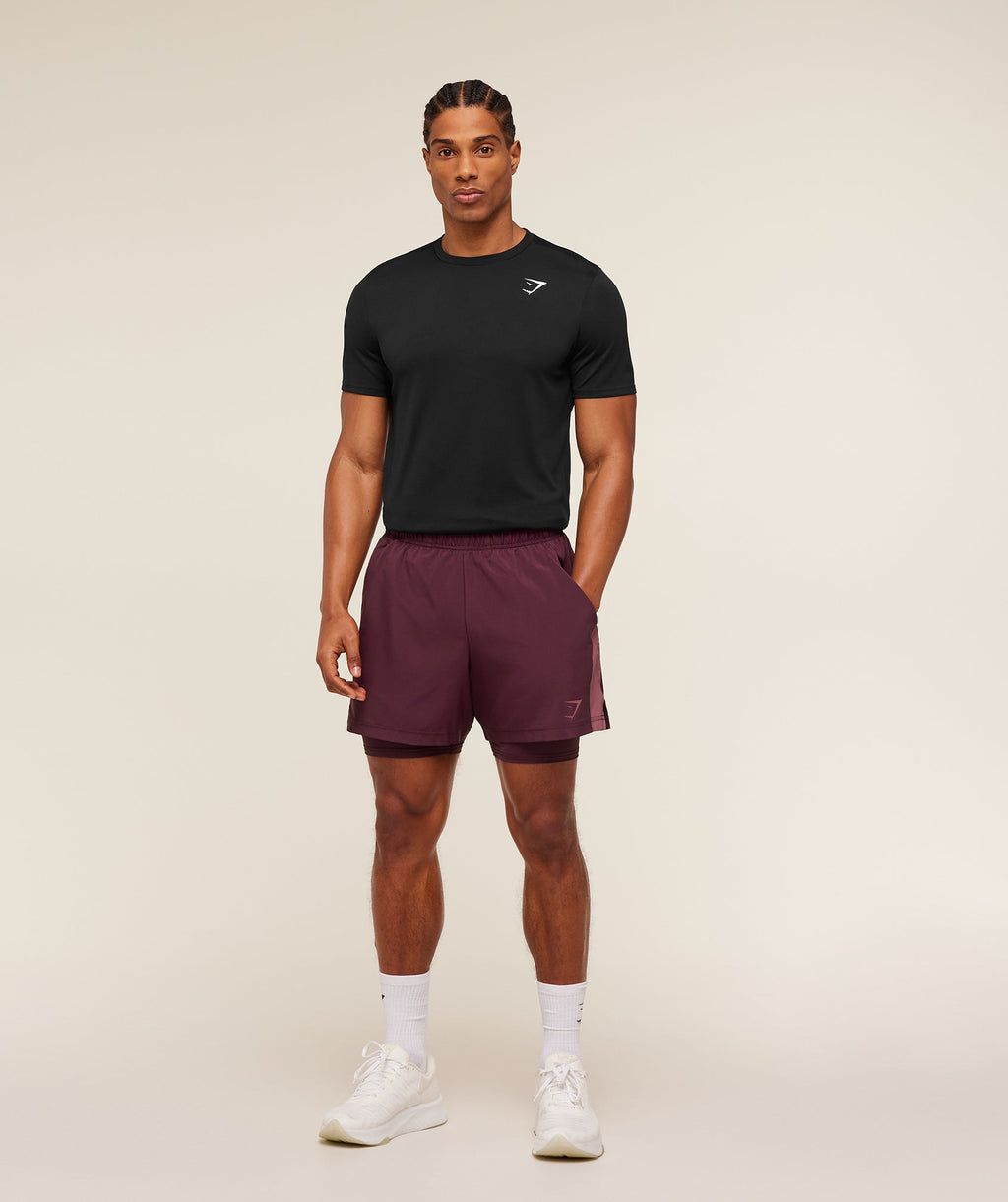 Sport 5" 2 in 1 Shorts - Impact Burgundy/Reset Pink — imagem 4
