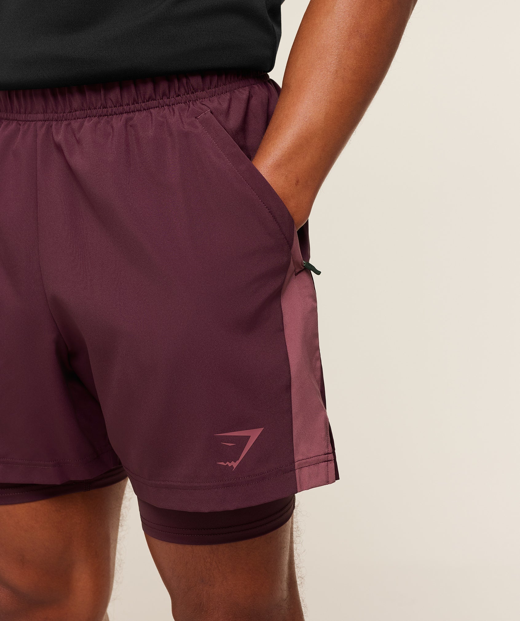 Sport 5" 2 in 1 Shorts - Impact Burgundy/Reset Pink — imagem 5