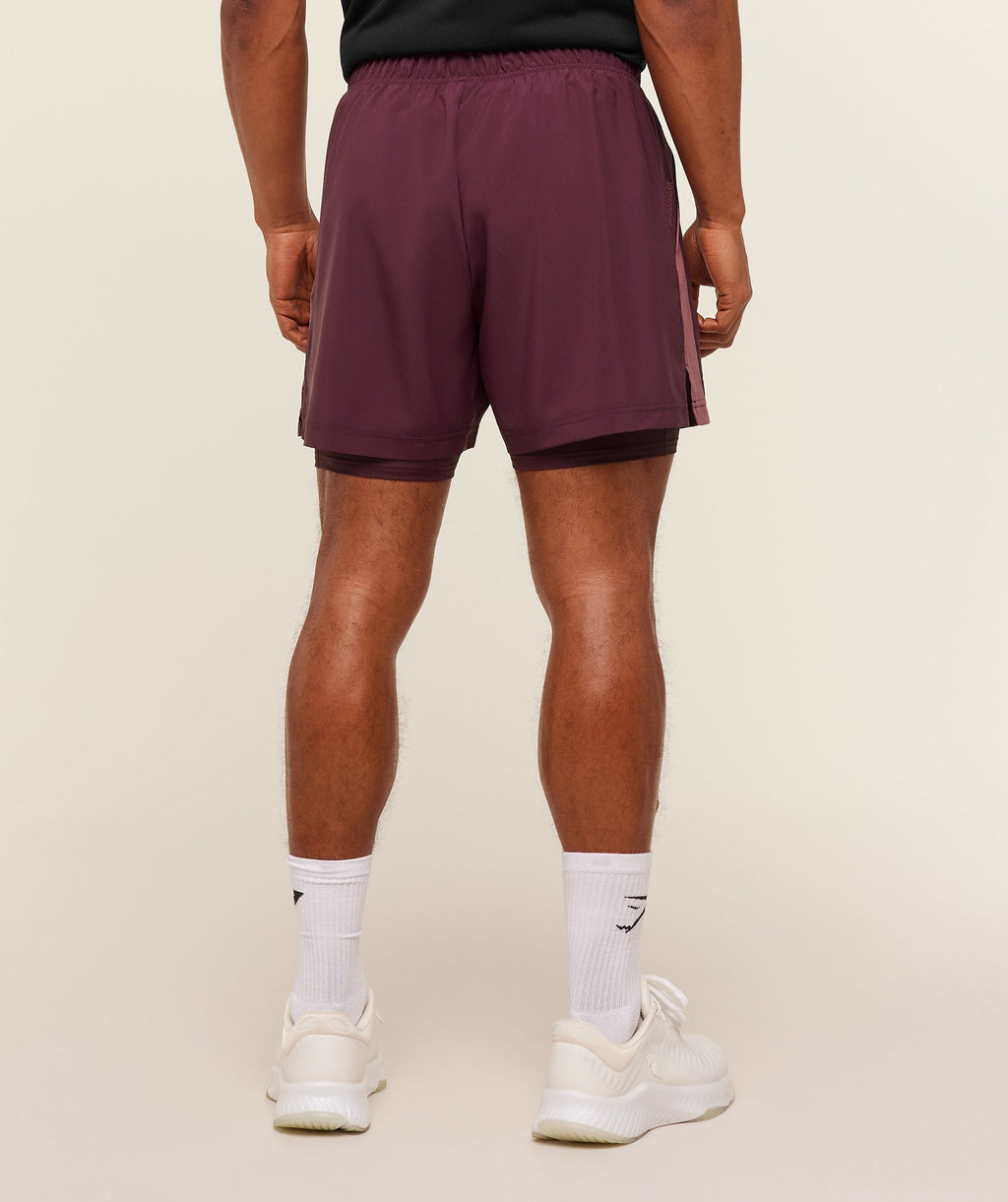 Sport 5" 2 in 1 Shorts - Impact Burgundy/Reset Pink — imagem 3