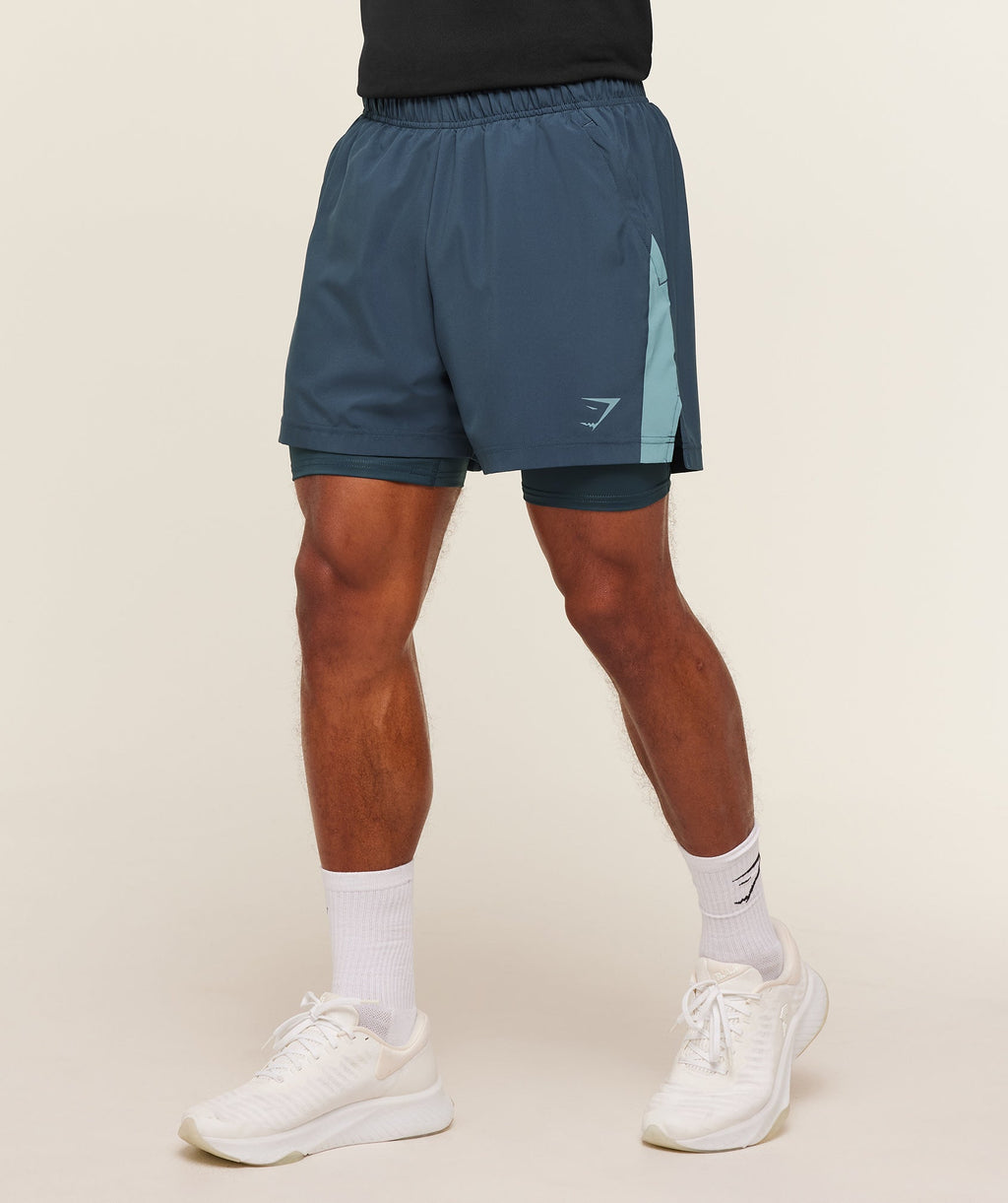 Sport 5" 2 in 1 Shorts - Stealth Blue/Storm Blue — imagem 1