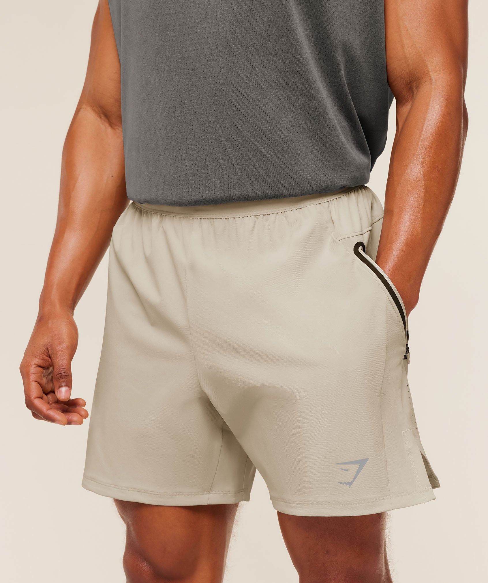 Sport Hybrid 6" Shorts - Pebble Grey — imagem 5