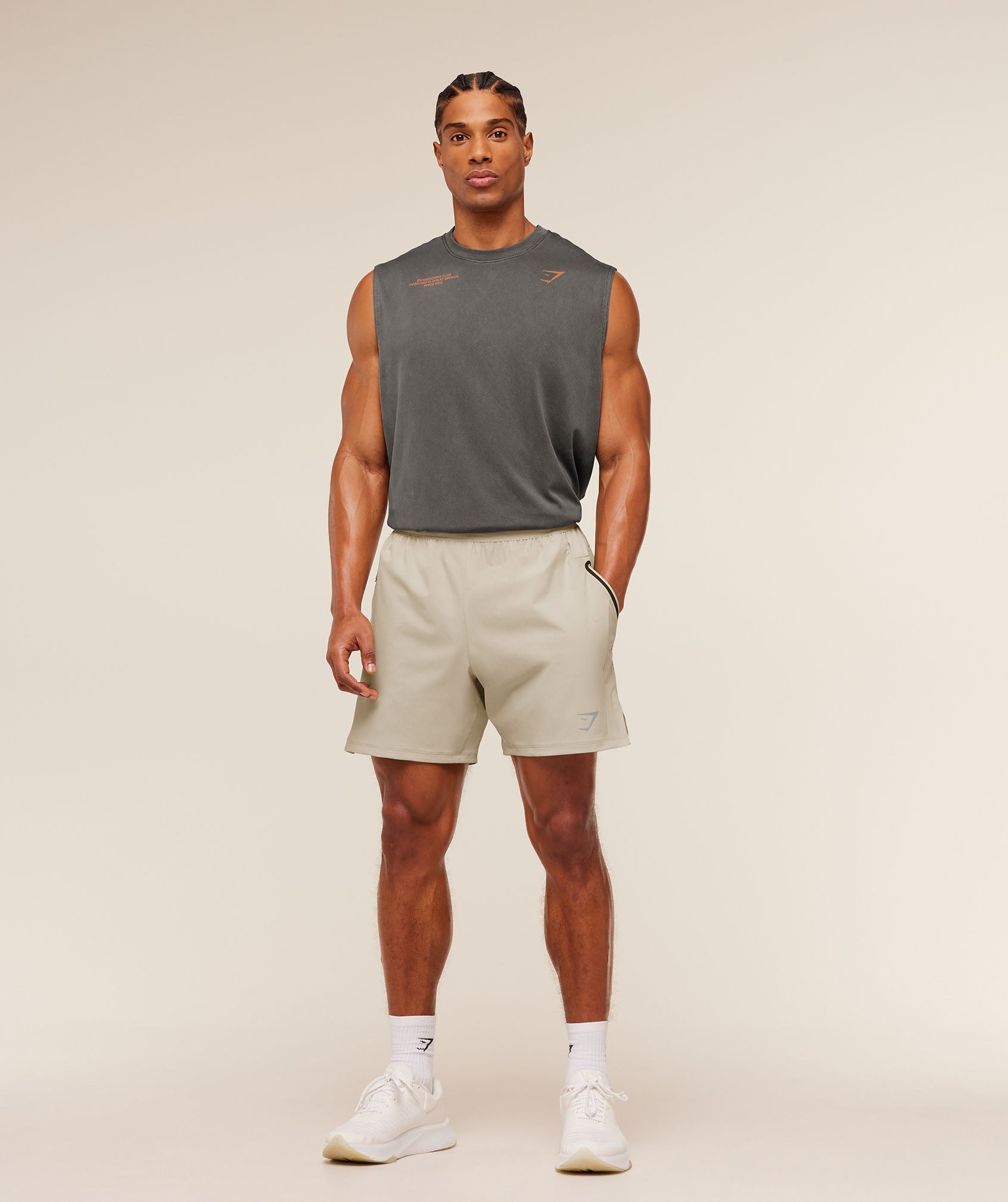 Sport Hybrid 6" Shorts - Pebble Grey — imagem 4