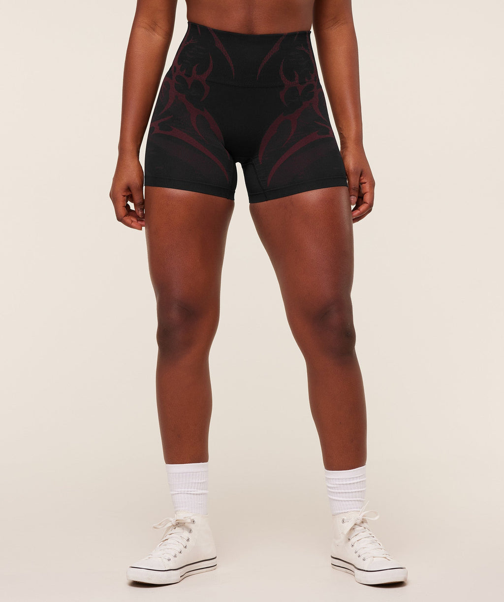Storm Seamless Shorts - Black/Rich Maroon — imagem 1