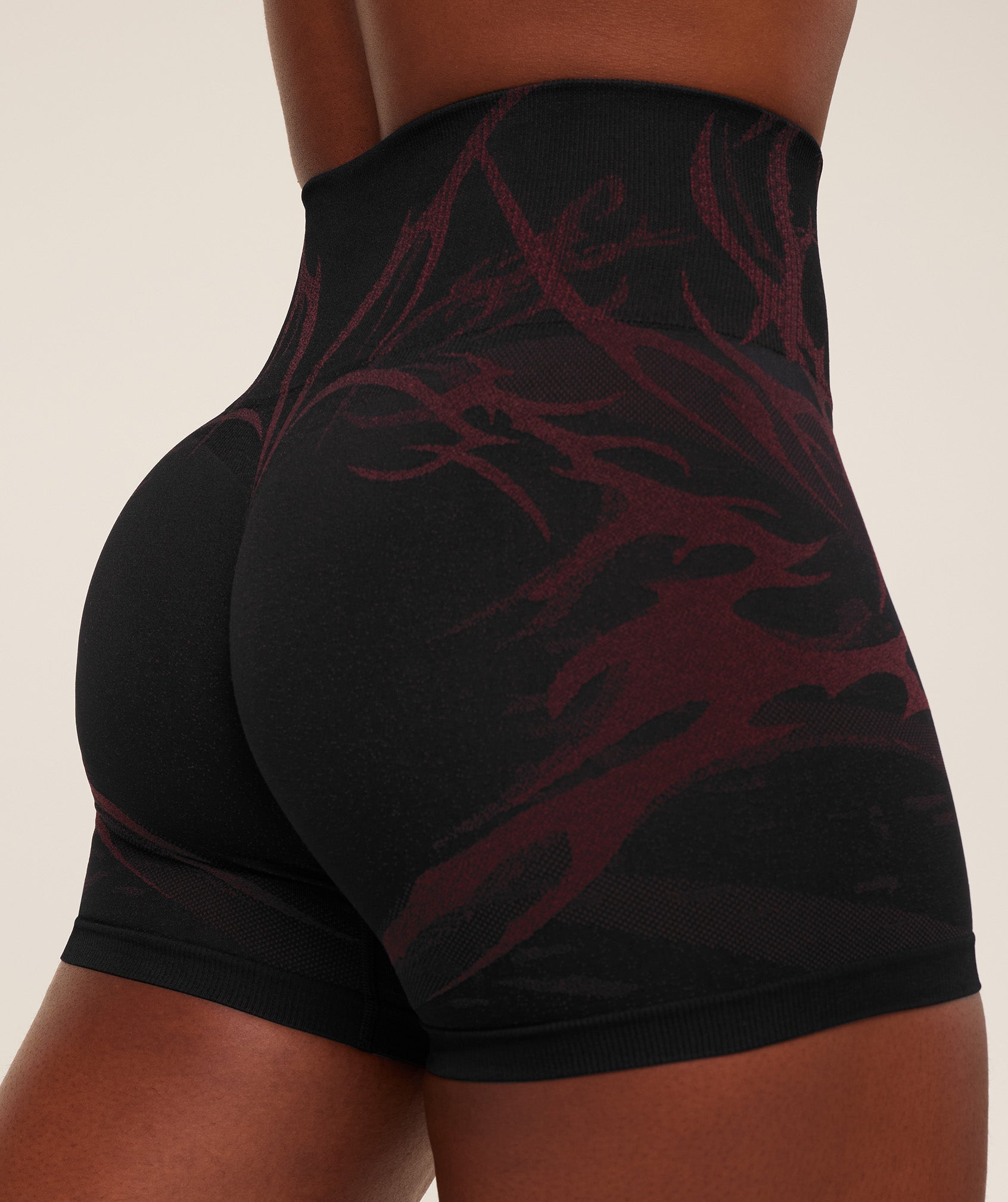 Storm Seamless Shorts - Black/Rich Maroon — imagem 4