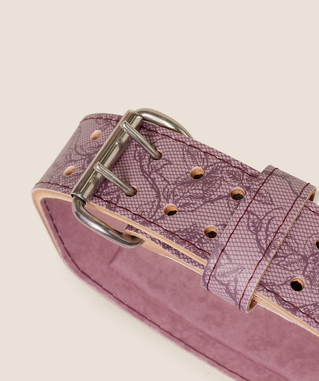 Lace Graphic Tapered Lifting Belt - Impact Burgundy/Calm Pink — imagem 3