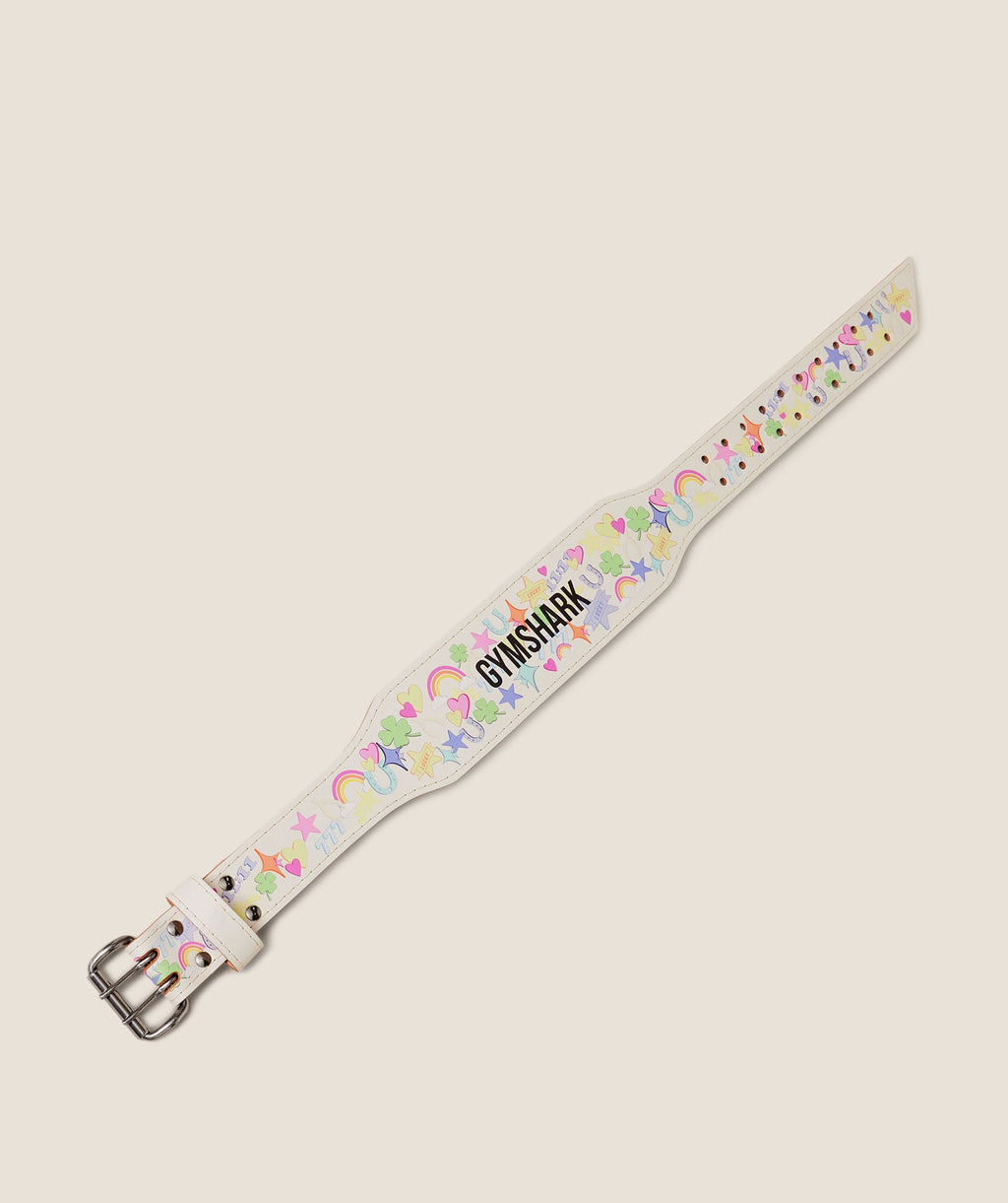 Lucky Graphic Lifting Belt - Tinted White — imagem 1