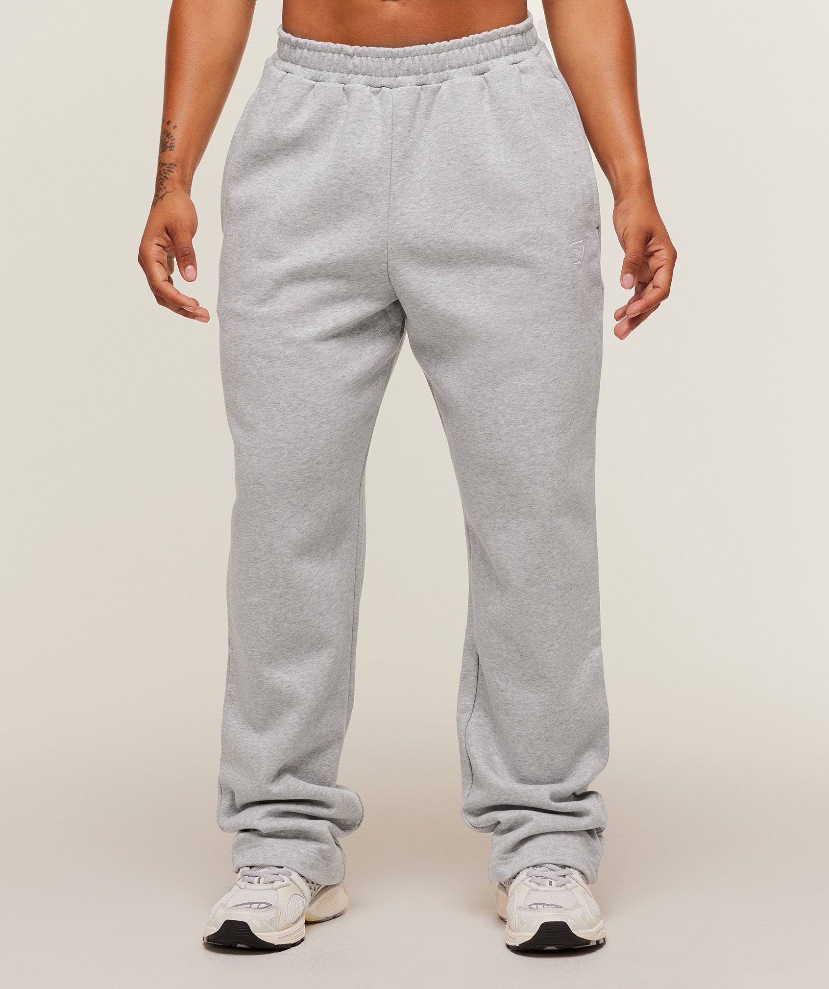 Training Fleece Straight Leg Short Pants - Light Grey Core Marl — imagem 1