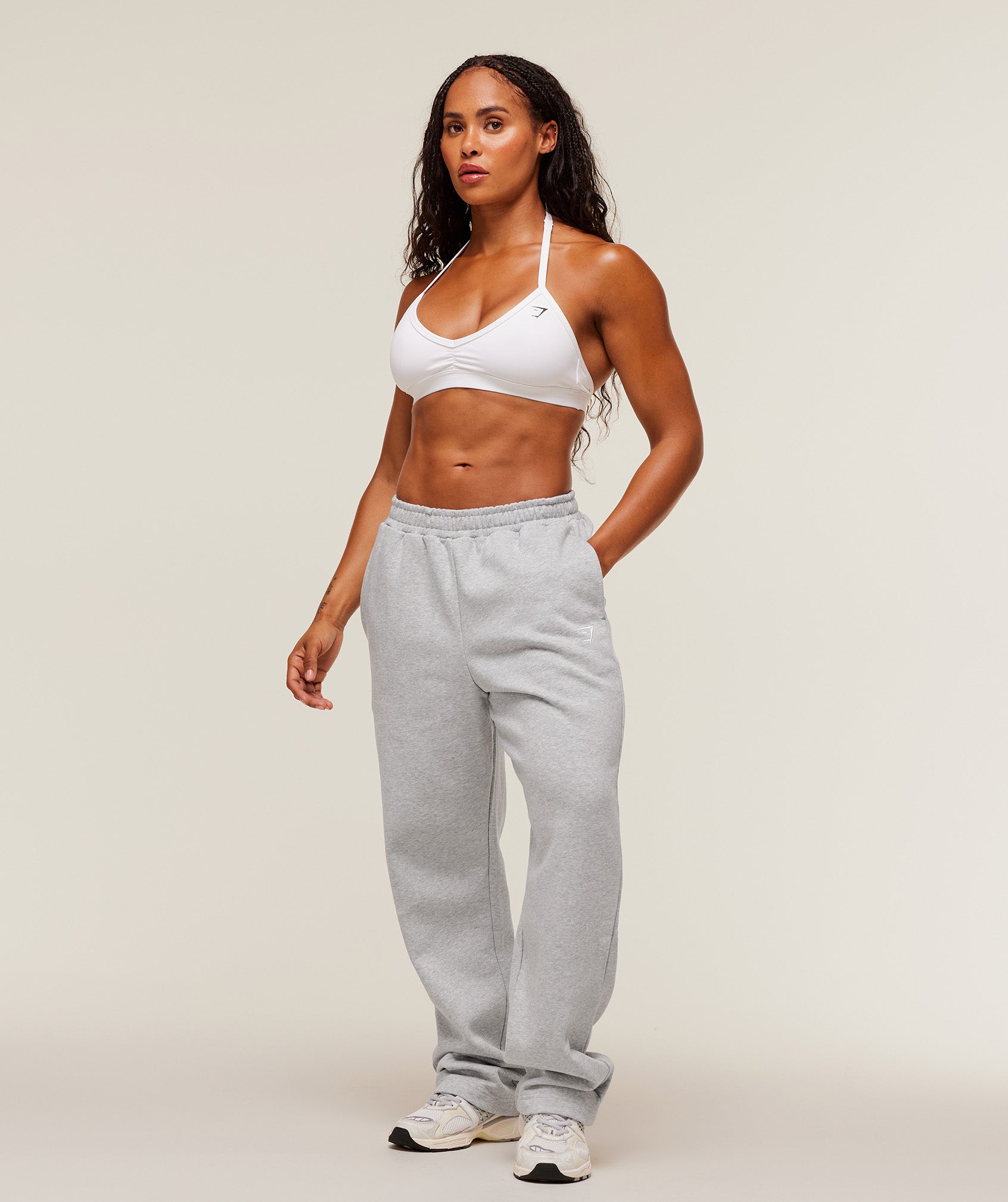 Training Fleece Straight Leg Short Pants - Light Grey Core Marl — imagem 5
