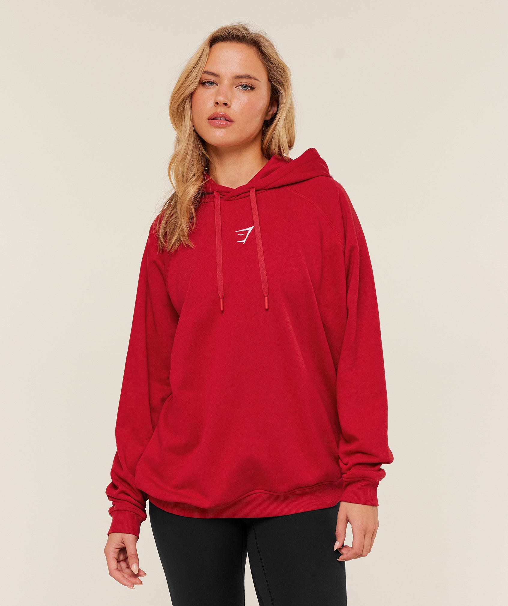 Training Oversized Fleece Hoodie - Carmine Red — imagem 1