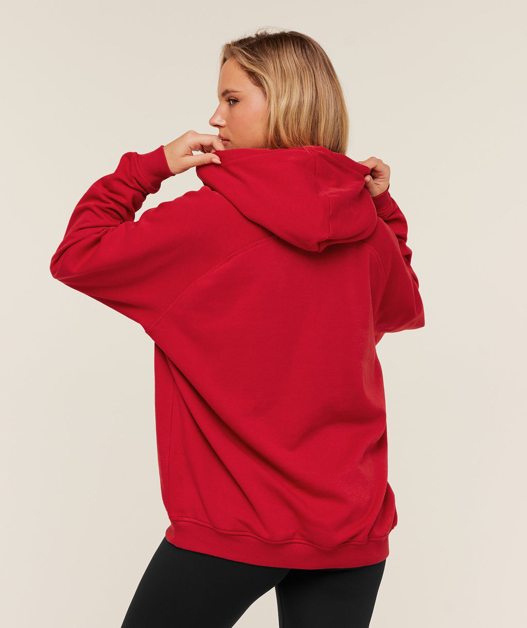 Training Oversized Fleece Hoodie - Carmine Red — imagem 2