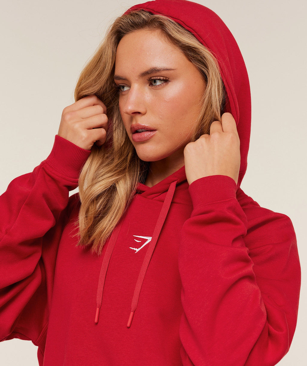 Training Oversized Fleece Hoodie - Carmine Red — imagem 5