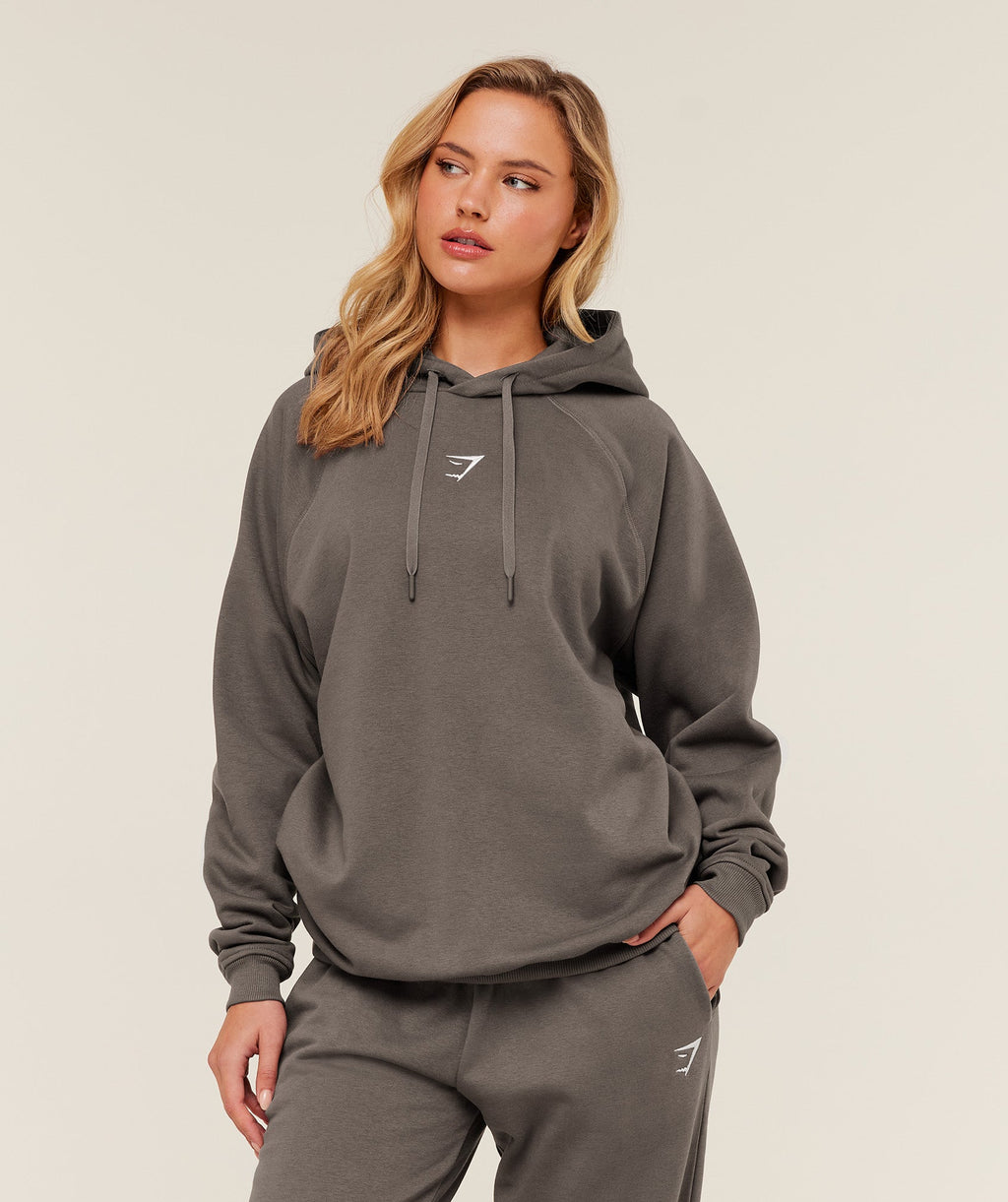 Training Oversized Fleece Hoodie - Cool Brown — imagem 1