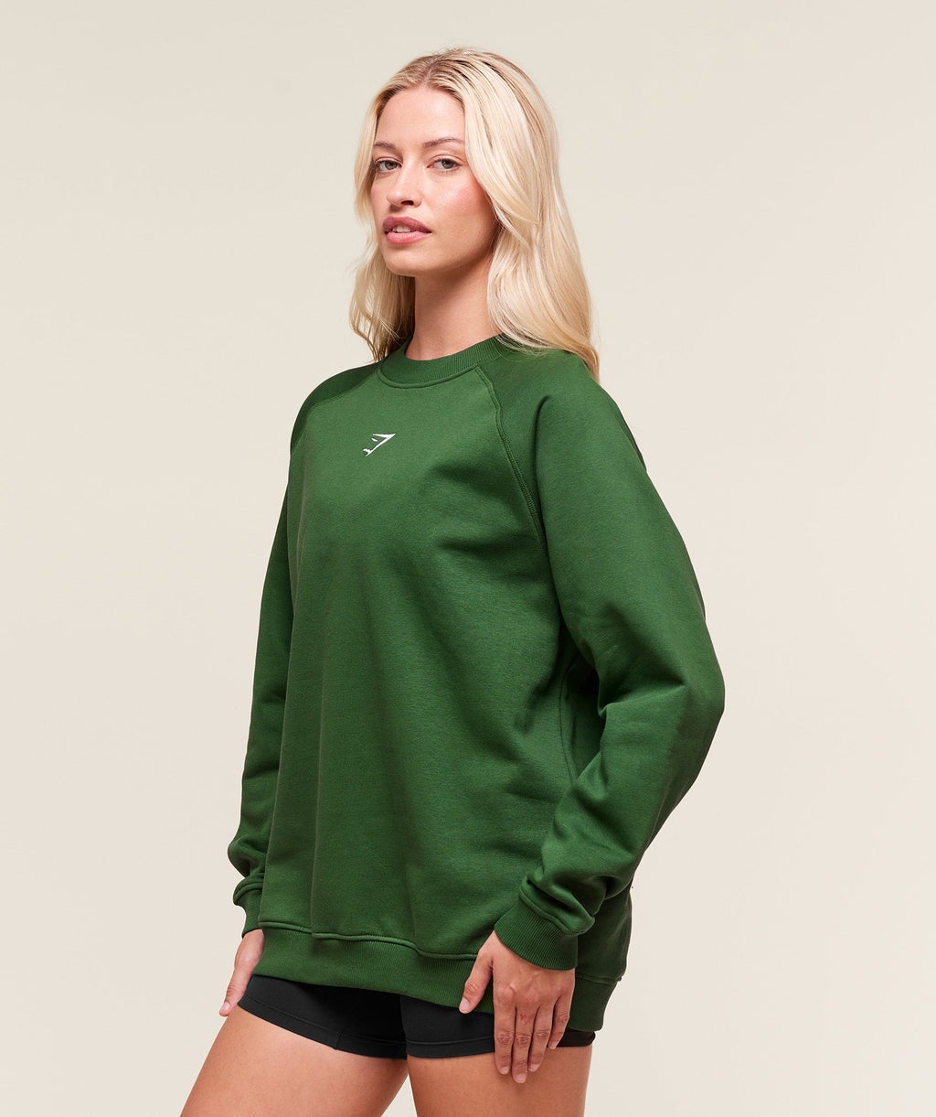 Training Oversized Fleece Sweatshirt - Athletic Green — imagem 3