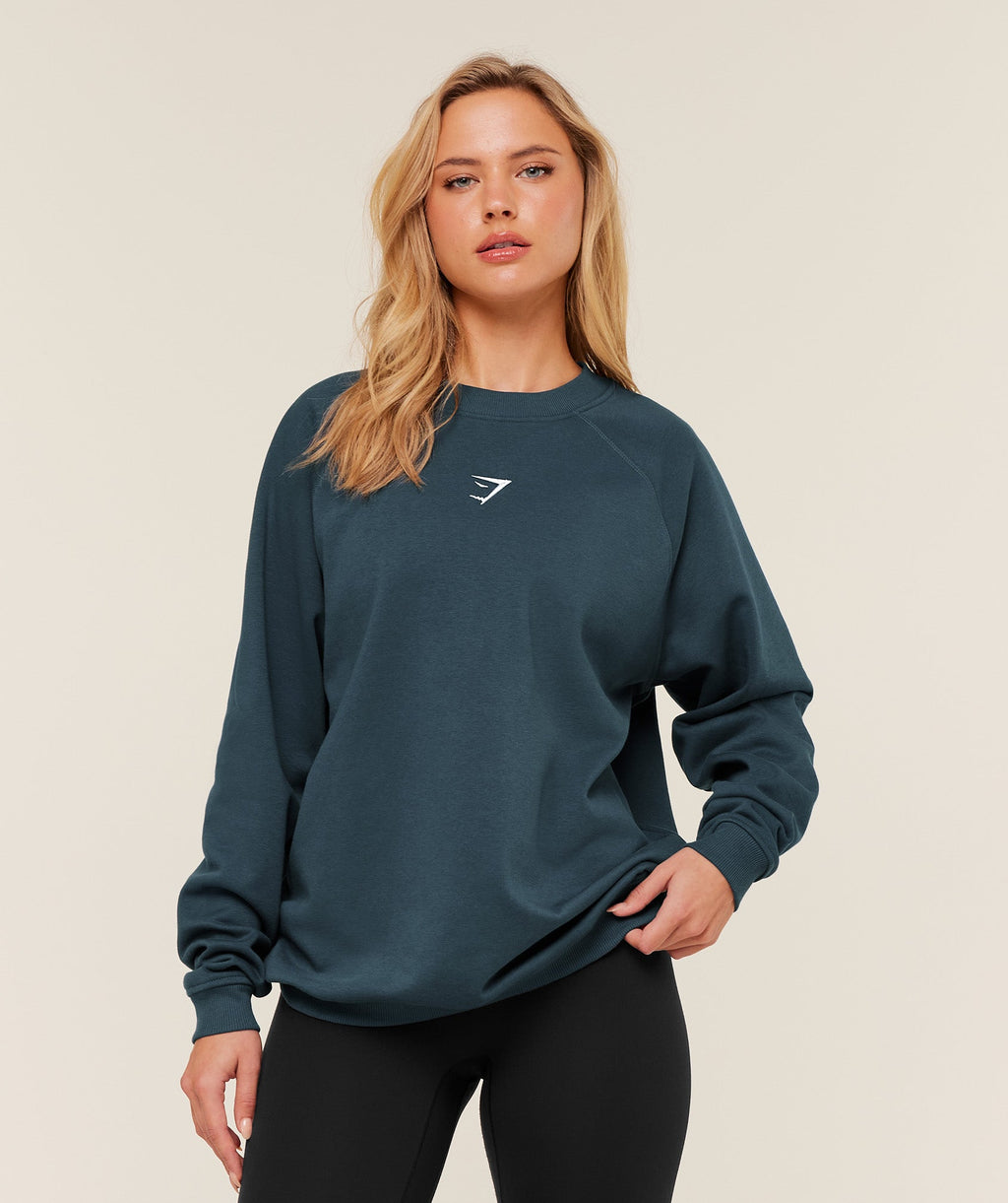 Training Oversized Fleece Sweatshirt - GS Stealth Blue — imagem 1