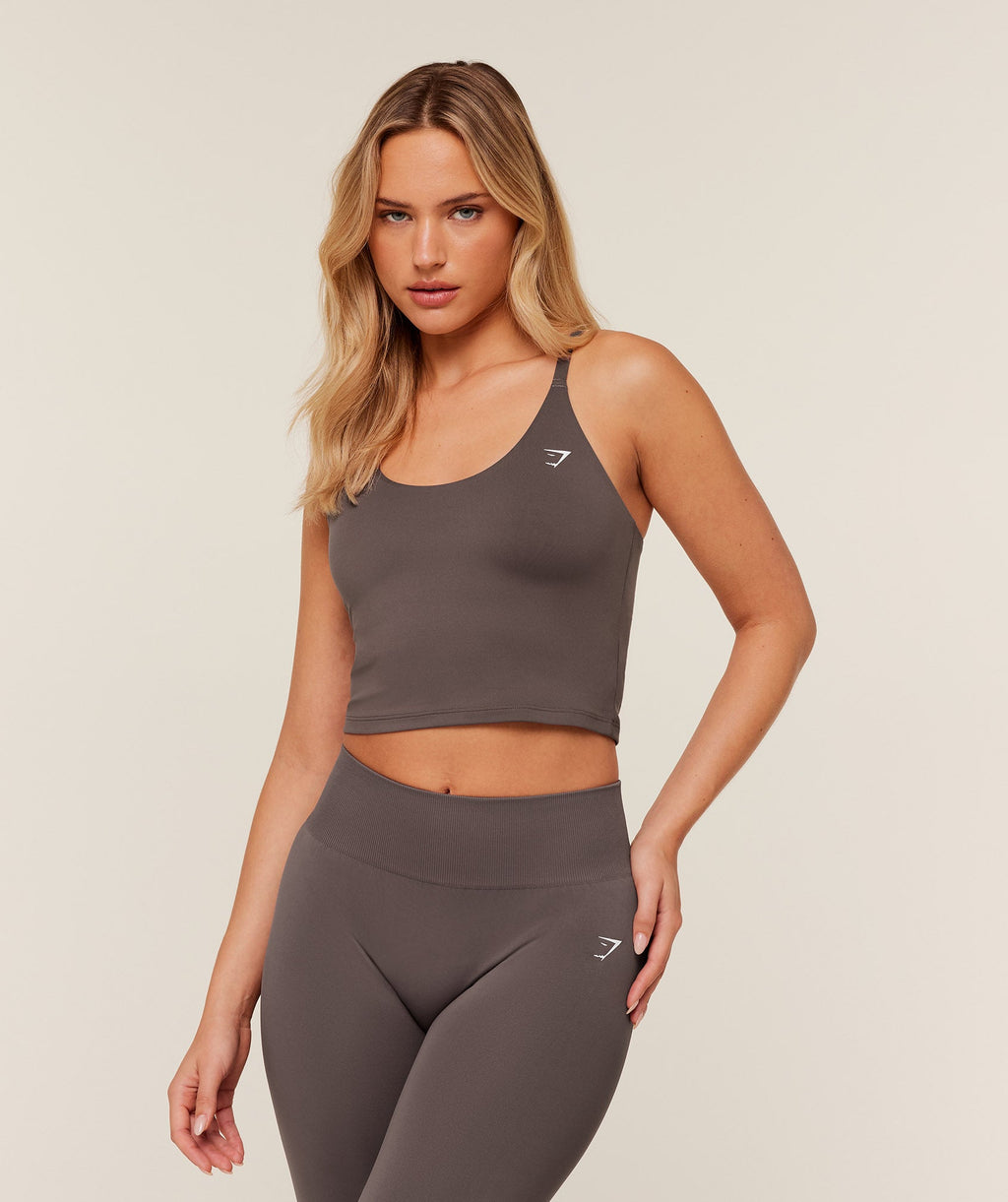 Training Cami Tank With Shelf - Cool Brown — imagem 1
