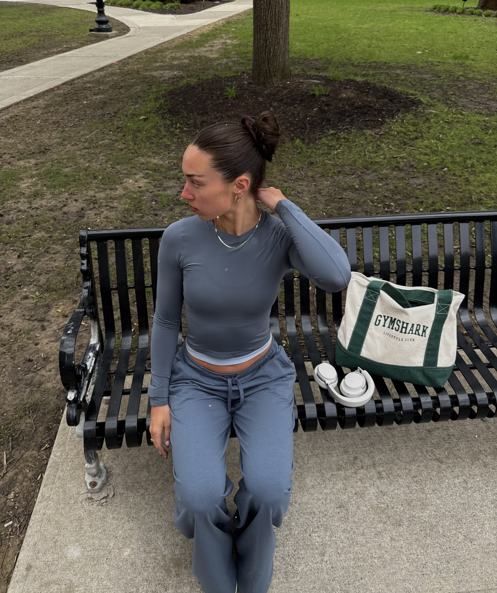 Lightweight Wide Leg Pants Regular - Iron Blue — imagem 7