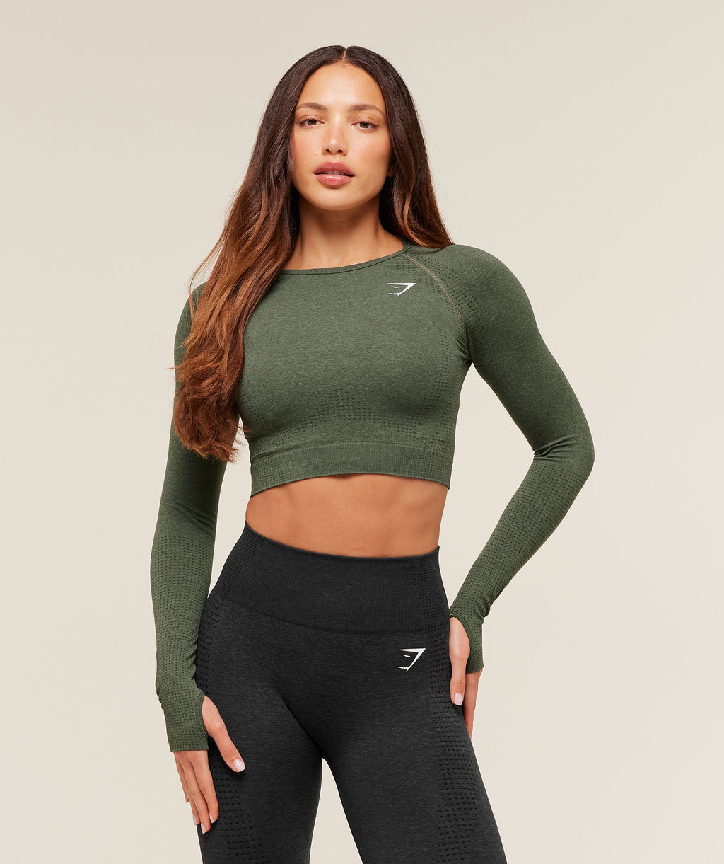 Vital Crop Top - Base Green Marl — imagem 1