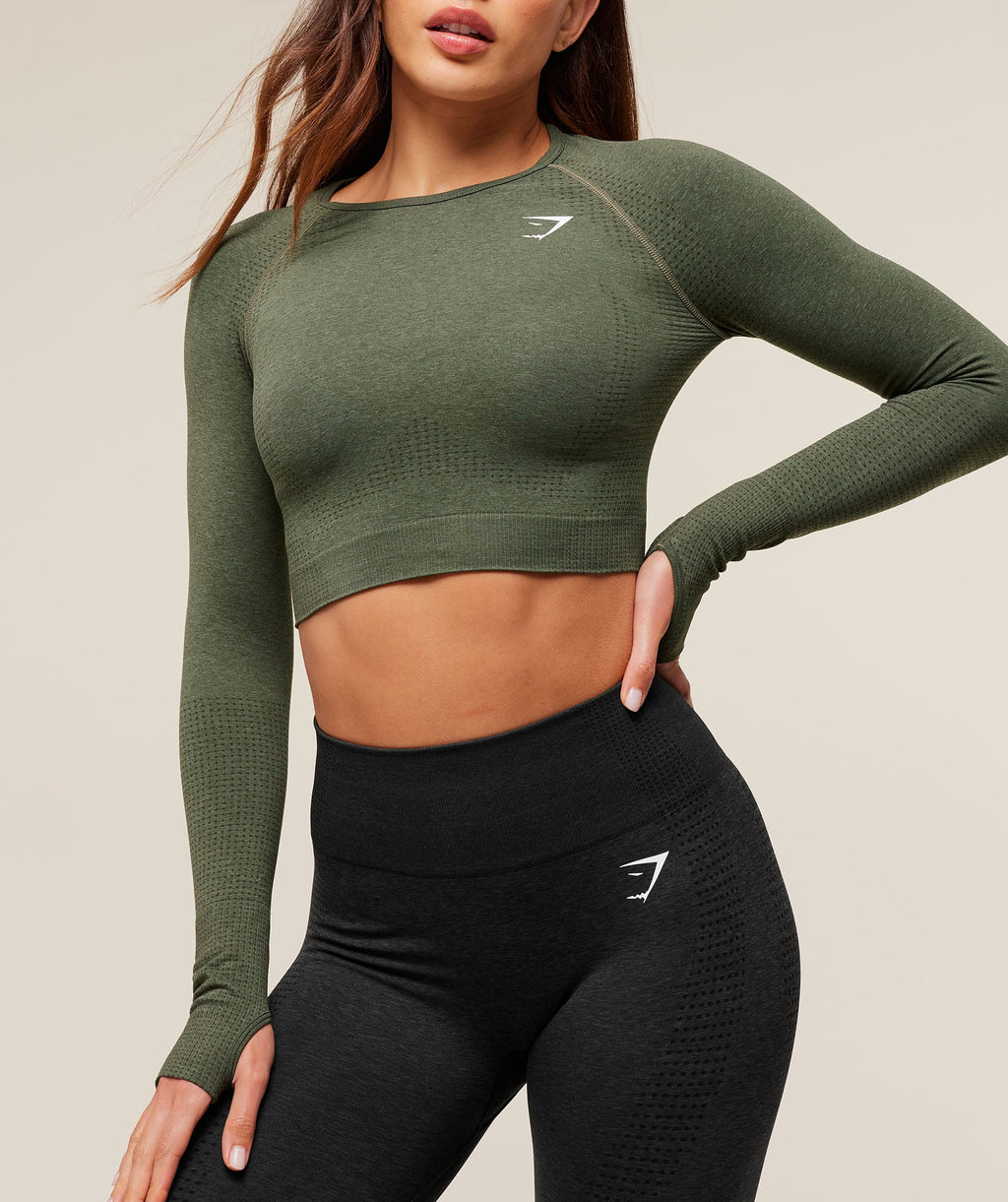 Vital Crop Top - Base Green Marl — imagem 5