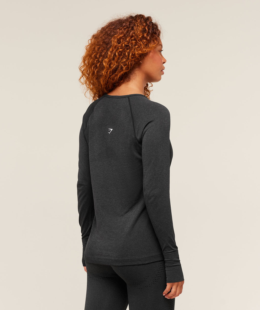 Vital Seamless Light Long Sleeve Top - Black Marl — imagem 2