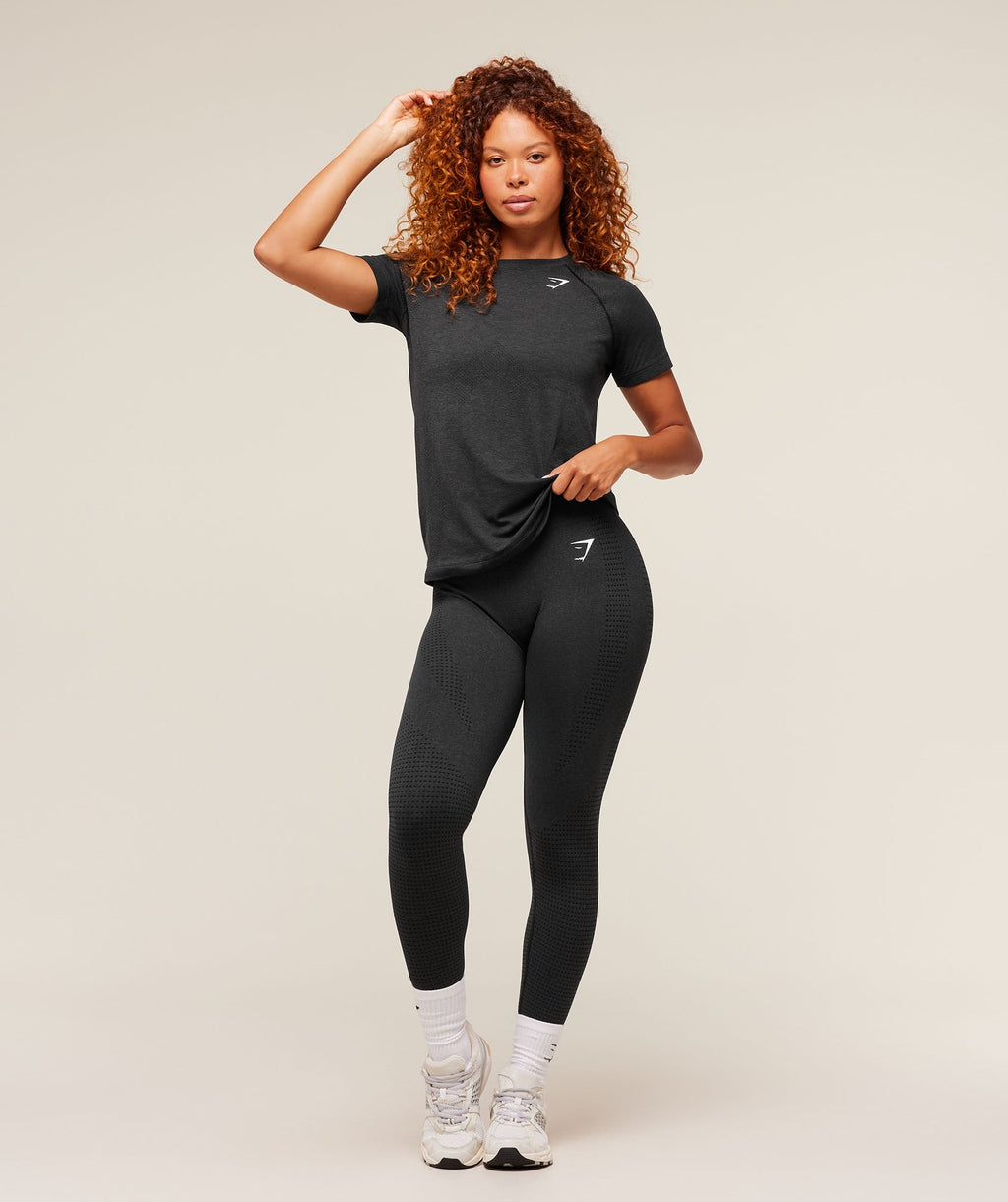 Vital Seamless 2.0 Light T-Shirt - Black Marl — imagem 4