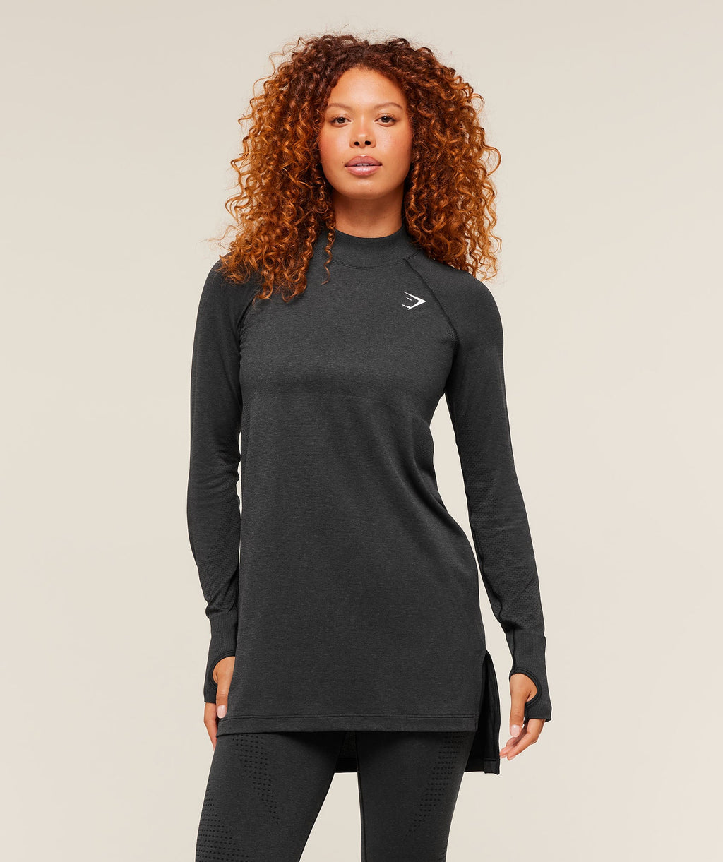 Vital Long Line Top - Black Marl — imagem 1