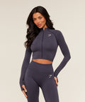 Vital Seamless Midi Zip 2.0 Pullover - Midnight Purple/Marl — imagem 1
