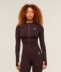 Vital Seamless Midi Zip 2.0 Pullover - Rich Maroon/Marl — imagem 1