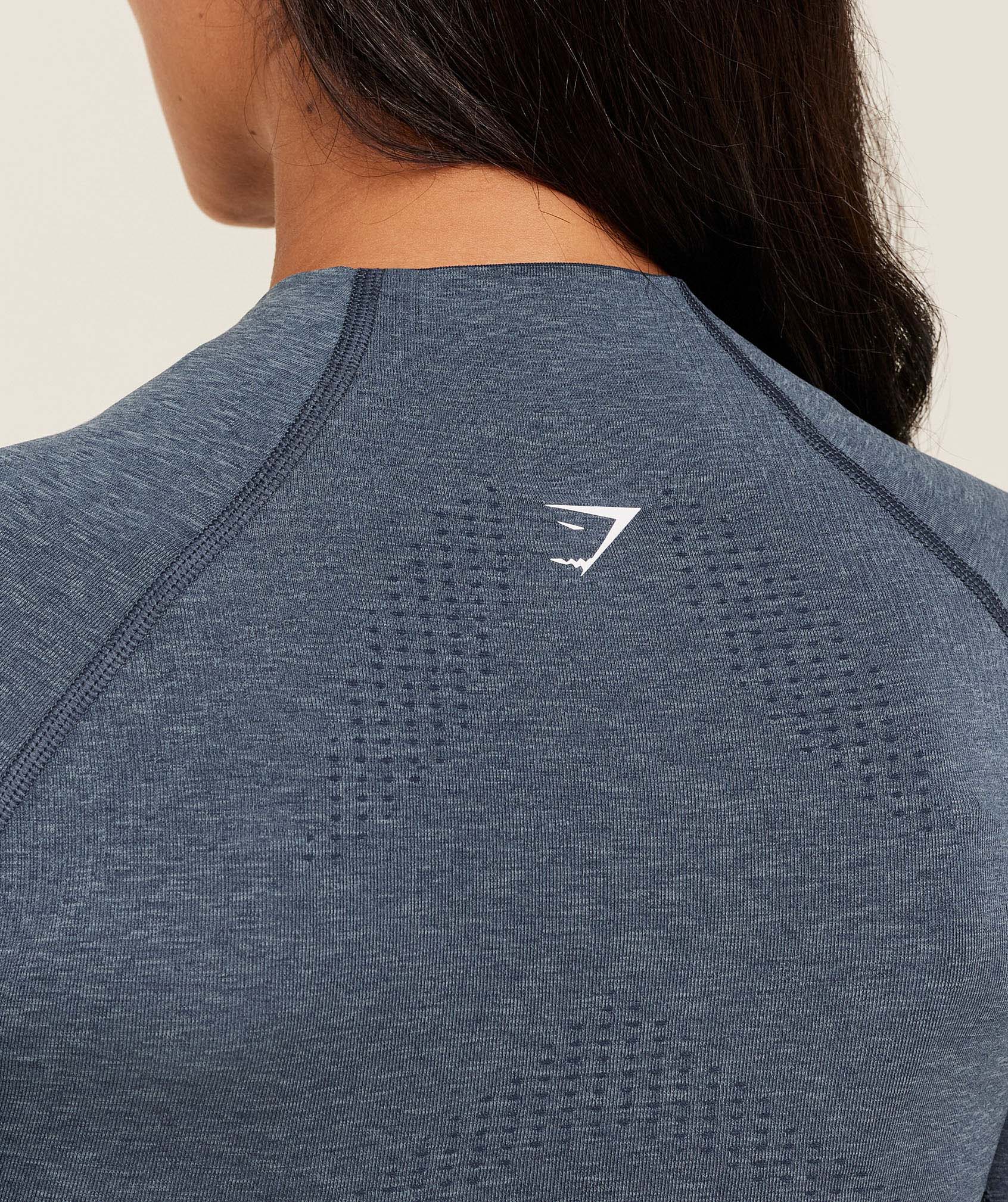 Vital Seamless Midi Zip 2.0 Pullover - GS Stealth Blue/ Marl — imagem 6