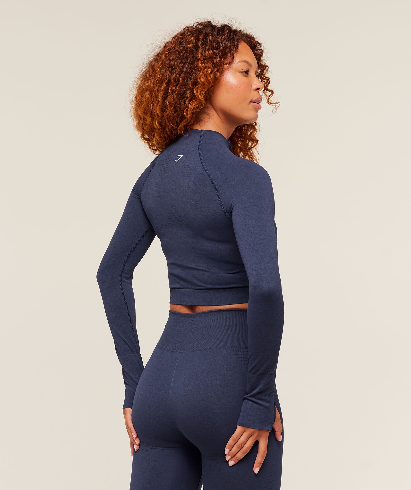 Vital Seamless Midi Zip 2.0 Pullover - Heavy Blue Marl — imagem 2